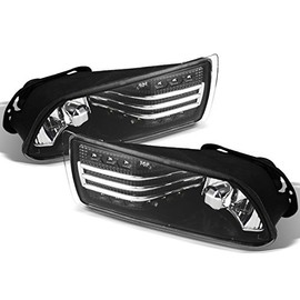 For 2005-2010 Scion tC ANT10 Black Housing LED Strip Design Drving Fog Light W/Switch + Wiring