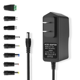 DC Power Supply Adapter 12V 1A Cord Replacement 12W AC Adapter 100-240V AC to DC 12V 1A Power Cord, 5.5mm x 2.5mm Barrel Plug