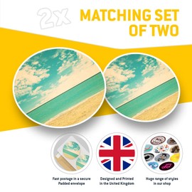 Vinyl Stickers (Set of 2) 7.5cm - Vintage Beach Photo Surf Surfer #8202