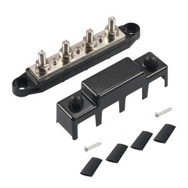 150A Busbar M8 12V - 48V Brass Mass Distributor for Off-Road Vehicles Boat Camper Car Heavy Duty Busbar (Black)