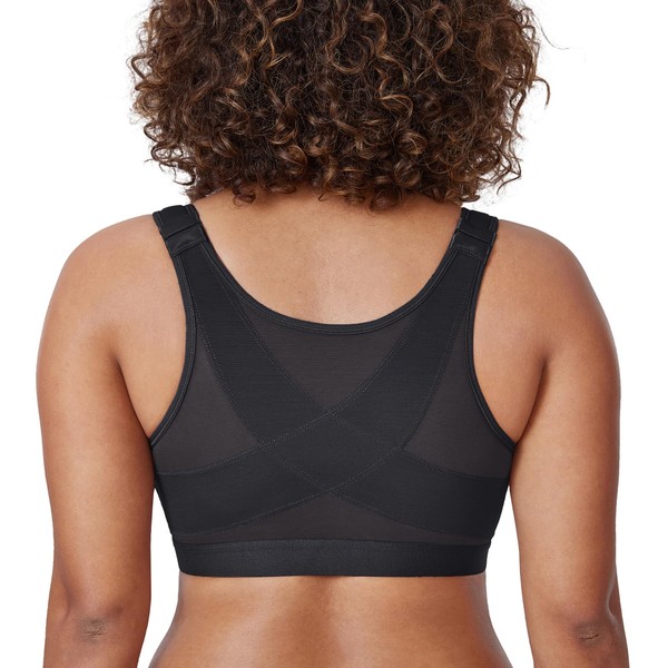 DELIMIRA Women's Front Closure Posture Wireless Back Support Full Coverage
