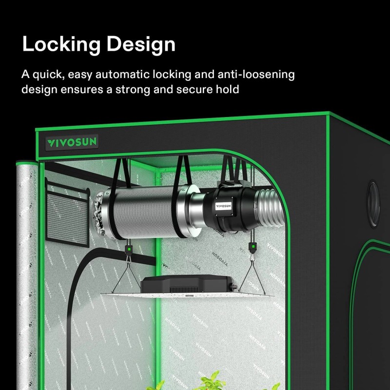 VIVOSUN 1/2/6 Pair 1/8" Lockable Grow Light Rope Hanger 150lbs