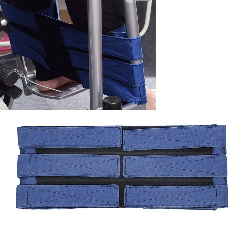 Wheelchair Footrest Non‑Slip Adjustable Leg Restraint Strap Seat Belt (Blue