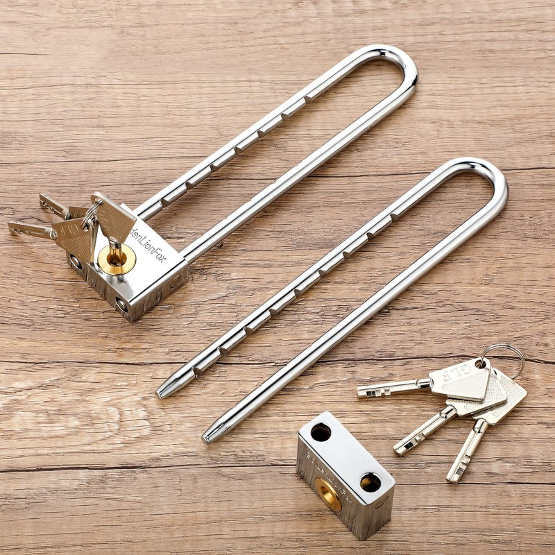 Long Shackle Padlock with Key 2 Inch Solid Brass Removable
