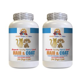 Anti Itch for Dogs Supplements - Pets Hair and Coat Boost - for Dogs and Cats - Supports Healthy Skin Hair Nails - Vitamin a for Dog - 2 Bottles (120 Tablets)