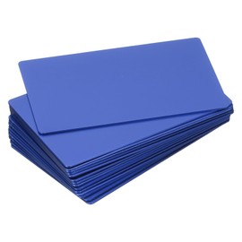 MECCANIXITY Metal Business Cards Laser Engraving Cards DIY Engraving Blank Cards Anodized Aluminium for House Office Customer DIY Gift Plate Cards 86x54x1mm,Pack of 15(Blue)