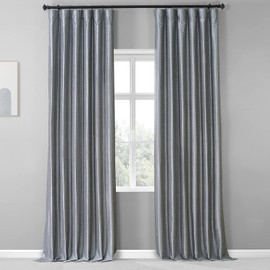 HPD HALF PRICE DRAPES Hotel Faux Silk Blackout Curtains for Bedroom 50 X 84 (1 Panel), PDCH-SBO7-84, Creative Grey