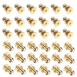 sourcing map 36 Pcs Mini Round Knobs, 5mm Small Drawer Pulls, Cabinet Knobs Handles Pulls for Dresser Closet Jewelry Box Gift Cases, Gold