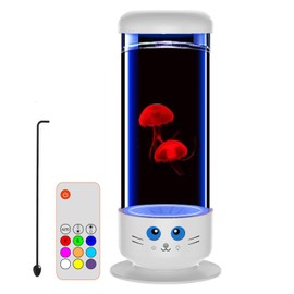 Dimind Volcano Lamp - Realistic Lava Lamp, Mini 9in USB Powered Night Light with Remote Control, 7 Color Changing LED, Perfect Relaxing Sensory Mood Light for Bedroom, Office & Party Decor