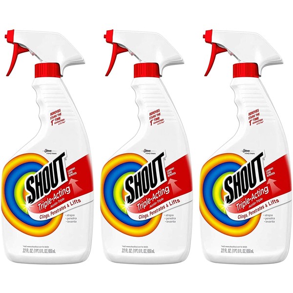 Shout Laundry Stain Remover Trigger Spray - 22 Ounce - Pack of 3