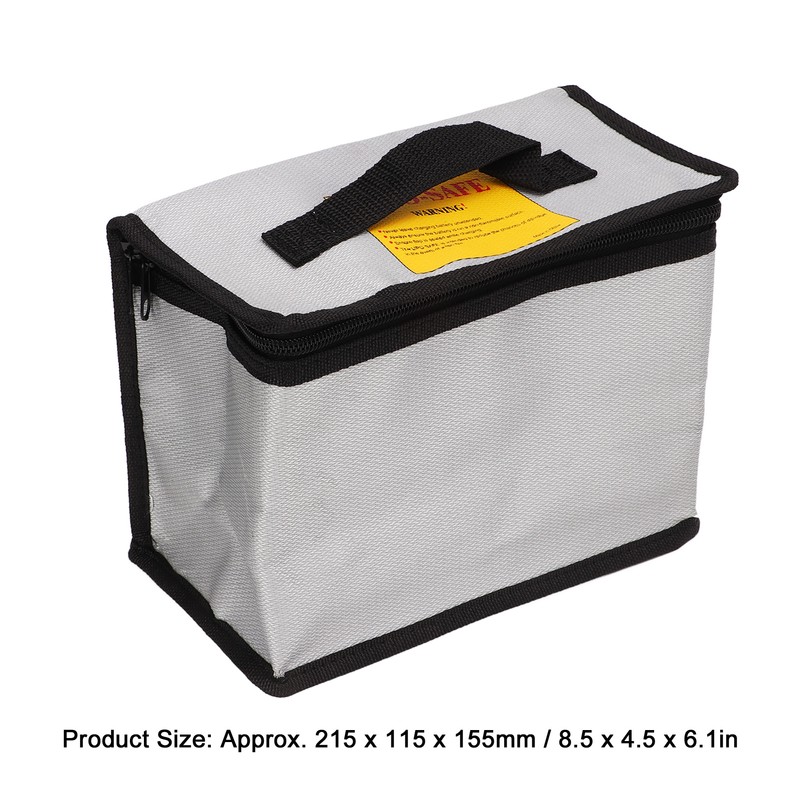 3PCS Lithium Battery Bag with Zipper Portable Fireproof Explosionproof Battery