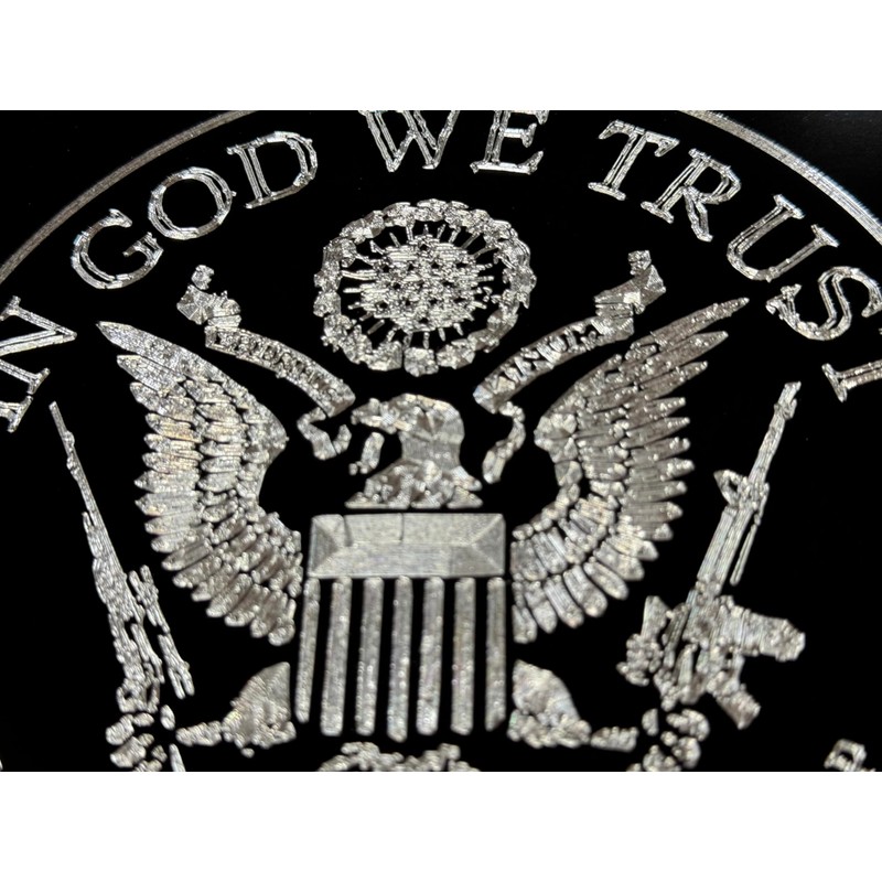 Engraved in GOD WE Trust Guns are Backup Car Tag