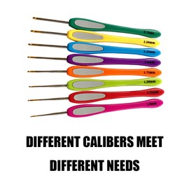 8 Pcs Colorful Handle Crochet Hooks Beginner Crochet Sets Lightweight Crochet Hooks for Knitting （1mm 1.25mm 1.5mm 1.75mm 2mm 2.25mm 2.5mm 2.75mm）