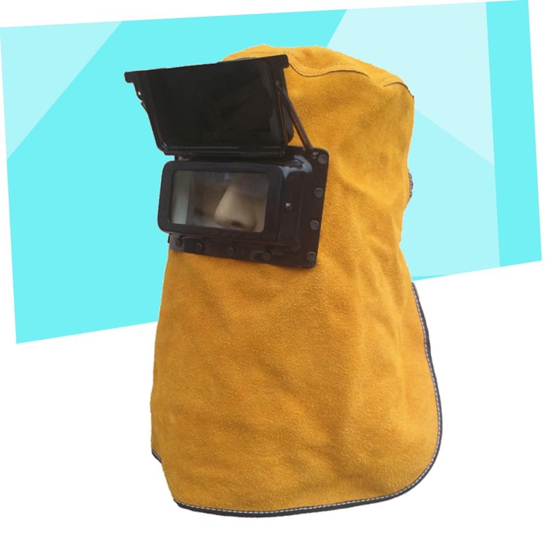 KONTONTY Solar Auto Darkening Welding Hood Professional Cowhide Leather Mask