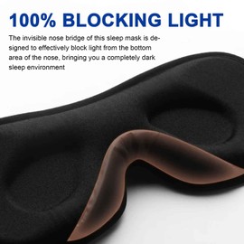 3D Schlafmaske GWAWG Schlafmaske für Herren und Frauen, für Seitenschläfer,100% Lichtblockierende Schlafbrille, Weiche und Atmungsaktive Memory Schaum Augenmaske mit Ohrhörern für Reisen, Nickerchen