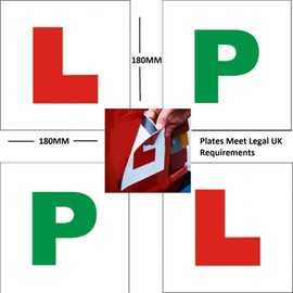 Glow Learner L Plates – Pack of 4 Magnetic Learn to Drive & New Driver – Easy to Fit Remove Display on Front Rear of Car Motorcycle Bike – Red L Plate & Green P Plate Meets DVLA Test Legal Requirement