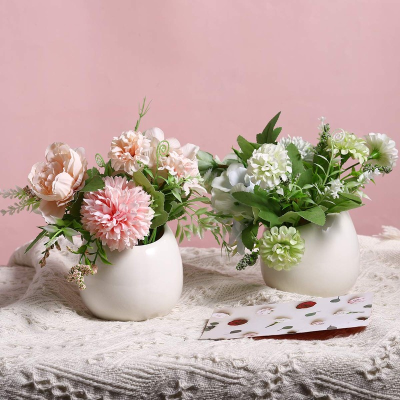 WINOMO 2 pieces ceramic wall flower pots, hanging planter, flower