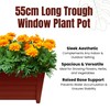 SIDSON 55cm Window Trough Planter – Large Rectangular Plastic Flower