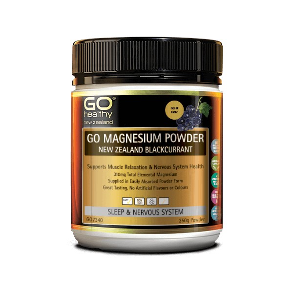 GO Healthy GO Magnesium Powder New Zealand Blackcurrant 250g