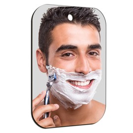 Shaving Mirror, Unbreakable Shower Mirrors, (Medium,2pack(6 inches x8 inches ) Bathroom Handheld Mirror for Men and Women Portable Camping Travel Mirrors,Frameless Handheld for Makeup, Silver