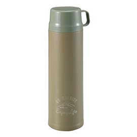 Captain Stag UE-3489 Sports Bottle, Direct Drinking/Drinking Cup, 2-Way, Double Stainless Steel Bottle, Vacuum Insulated, Hot or Cold Retention, 30.5 fl oz (900 ml), Khaki Monte