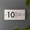Matt White Address House Sign - 297mm x 148mm Contemporary