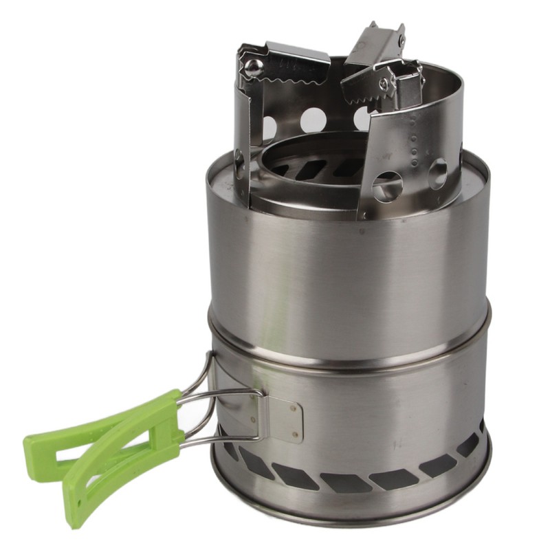 Outdoor Camping Equipment Windproof Wood Stove Cooking Stainless Steel Movable