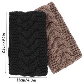 3Pcs Winter Knit Headbands for Women, Knitted Headband Thermal Knit Headbands Elastic Twist Chunky Turban Hairdbands Crochet Head Wraps Winter Ear Warmer Shopping Skiing Running