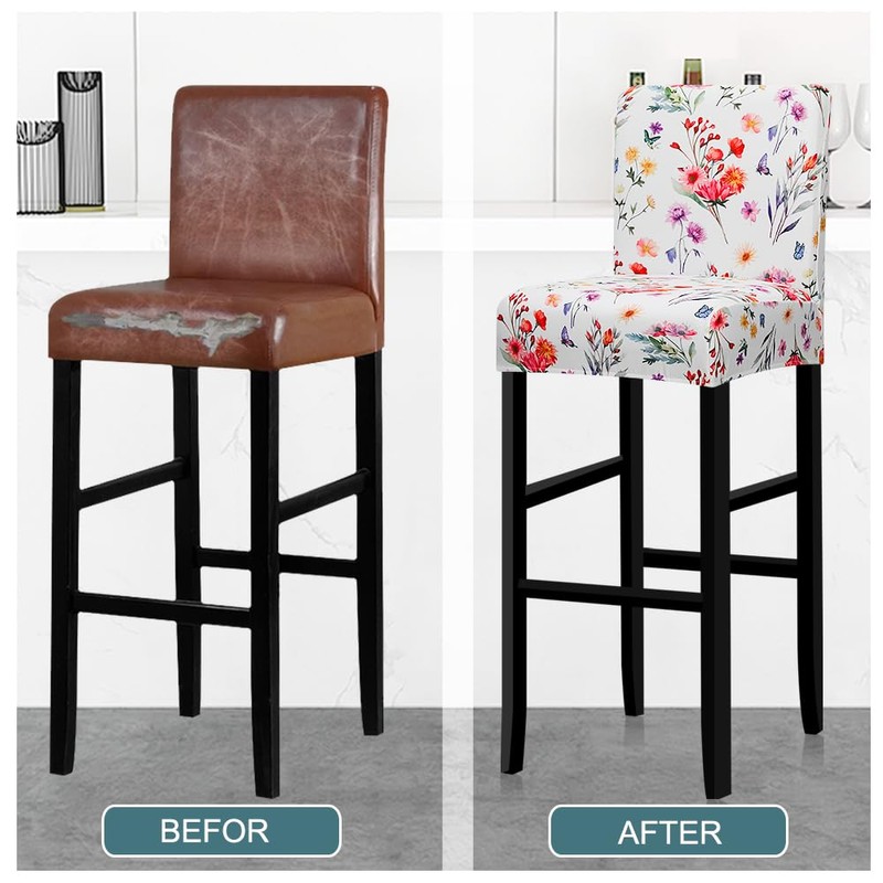 Lellen Bar Stool Covers Set of 4- Jacquard Bar Stool
