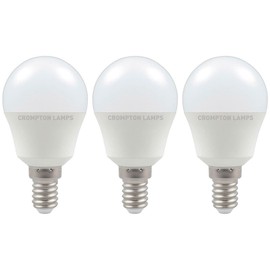 Crompton Lamps LED Golfball 5W E14 Dimmable Warm White Opal (3 Pack)