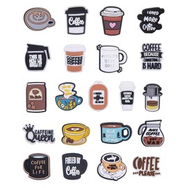 BOWNDY - Dijes de zapatos de diferentes formas para decoración de zapatos de zuecos, bonito regalo para niñas, niños, adolescentes, mujeres y adultos, Encantos AC-Coffee