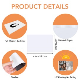 KKJCXY Magnetic Picture Frame, 10 Pcs Magnetic Picture Frames for Refrigerator 4x6, Magnetic Photo Frames with White Border, Refrigerator Magnets for Pictures Suitable Home, School, Office