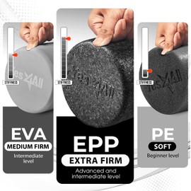 Yes4All EPP Exercise Foam Roller – Extra Firm High Density Foam Roller – Best for Flexibility and Exercises (12 inch, Black)