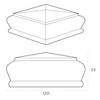 Pine Pyramid Newel Cap 90mm Full – Square Cap for