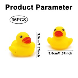 36 Pcs Mini Ducks, Rubber Ducks Bath Toys, Squeaking and Floating Classic Duckies, Small Colorful Ducks Bathtub Toys, Baby Shower Toy Party Decoration, Summer Water Fun Toys