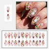24Pcs Easter Press on Nails Medium Almond Fake Nails Cute