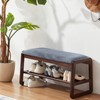 Achicsofar Shoe Rack Bench,2 Tier Wooden Entryway Bench with Shoe