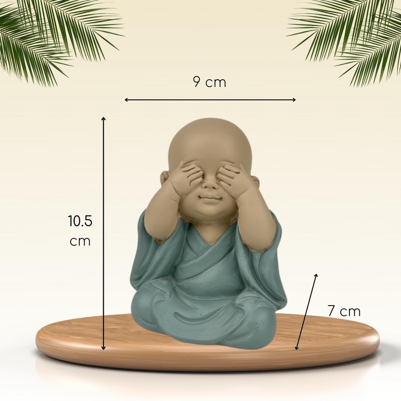 Zen'Light Statue Buddha Vue in Mythical Position - See Nothing