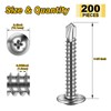 Mywish 200pcs #10×1-1/4" Self Tapping Screws for Metal, Sheet Metal