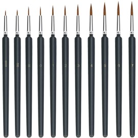 Luxerlife 11 Pieces Fine Detail Paint Brush Set - Miniature and Micro Artist Brushes Kit for Art, Face Painting, Detailing, Model Craft