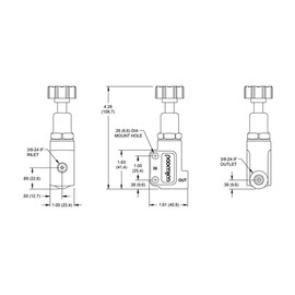 Wilwood 260-10922 Proportioning Valve with Compact Knob, 3/8-24 IF Inlet & OutleT