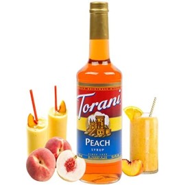 Torani Peach Syrup Pack Of 4 Flavorful Drink Enhancer For Lemonades And Teas