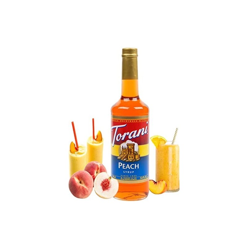 Torani Peach Syrup Pack Of 4 Flavorful Drink Enhancer For