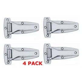 Redline Chrome Plated Trailer Door Hinge - 5/16 Pin - 3-1/4" Wide x 5-1/2" Long - 4 Pack