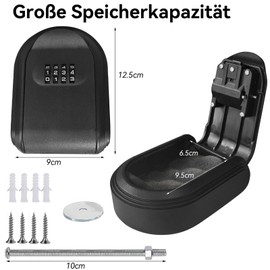 WwuHua Key Safe with Number Code, Key Safe with Magnetic Suction, Large Capacity Key Safe Waterproof Key Box for Home, Garage, School, Office