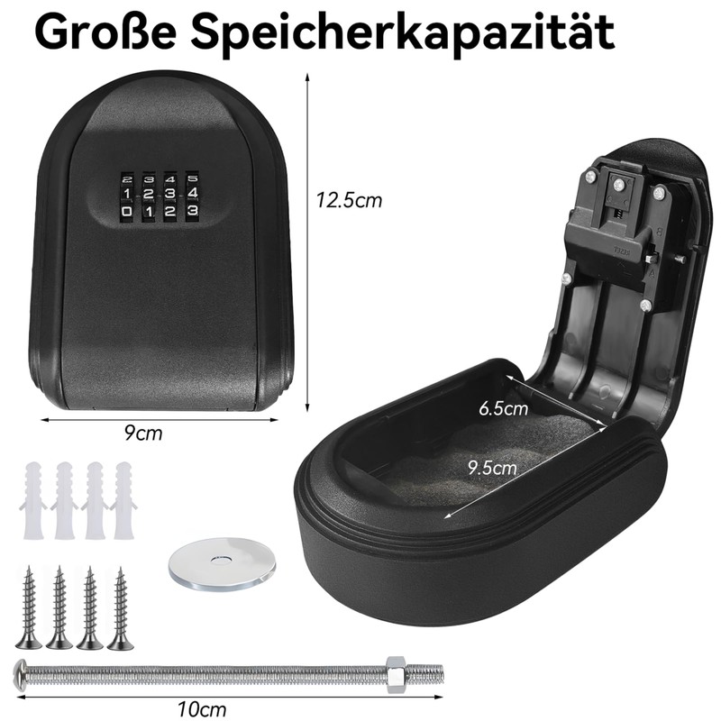 WwuHua Key Safe with Number Code, Key Safe with Magnetic