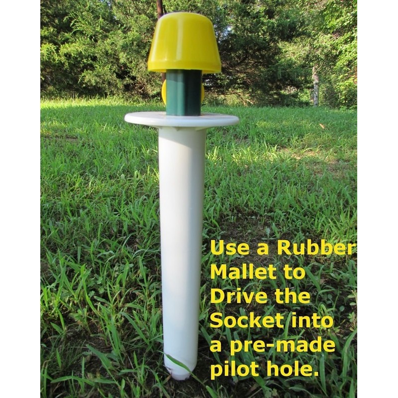 Ground Sockets with Yellow Cover Cap for Lining Fields, Smart