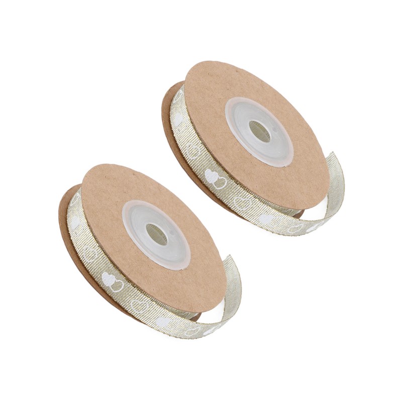 2 Pcs Love Printing Ribbon Washable DIY Crafts Wedding Gift