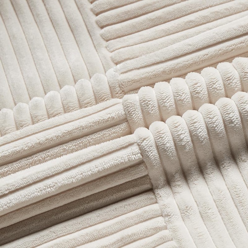 FDTERN Set of 2 Cream Beige Corduroy Christmas Cushion Covers,