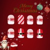Christmas Press on Nails Short Square Fake Nails with Red